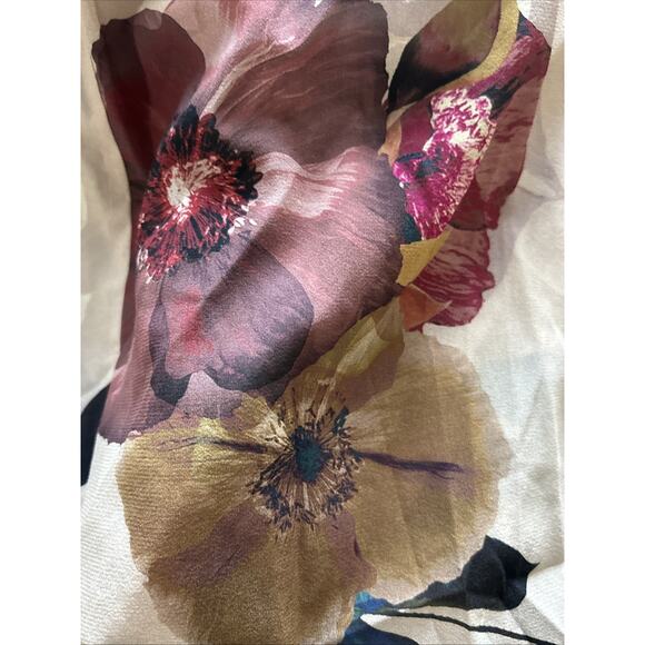 Trina Turk Kahlo Floral Print Silk Layered Maxi Dress Sleeveless XS Taupe Win - Picture 13 of 16